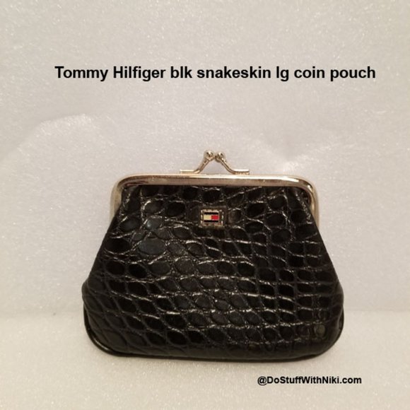 Tommy Hilfiger Black Snakeskin lg coin wallet - Picture 1 of 7
